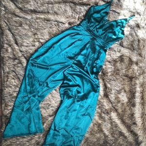 Silk emerald jumpsuit